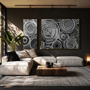 Quadro Decorativo O TRONCO BRANCO E PRETO arte para sala